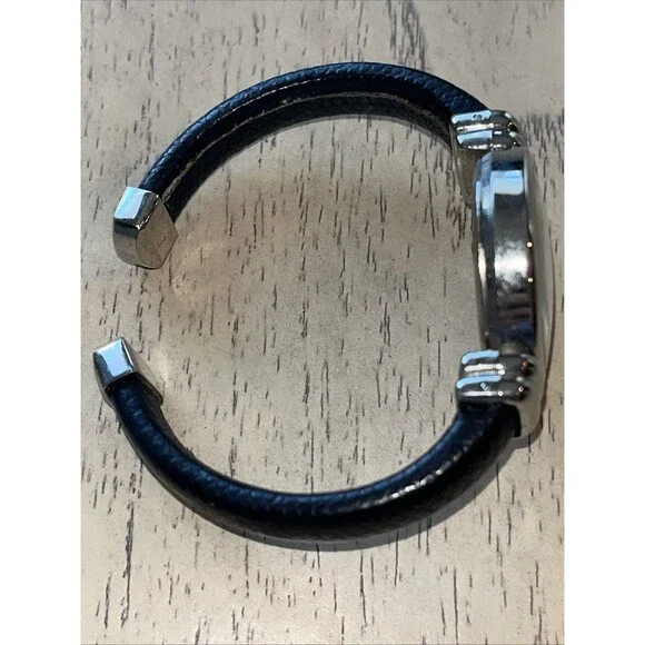 Concepts Women's Quartz Analog Watch #36513 Black Cuff Bangle Band - Picture 6 of 7